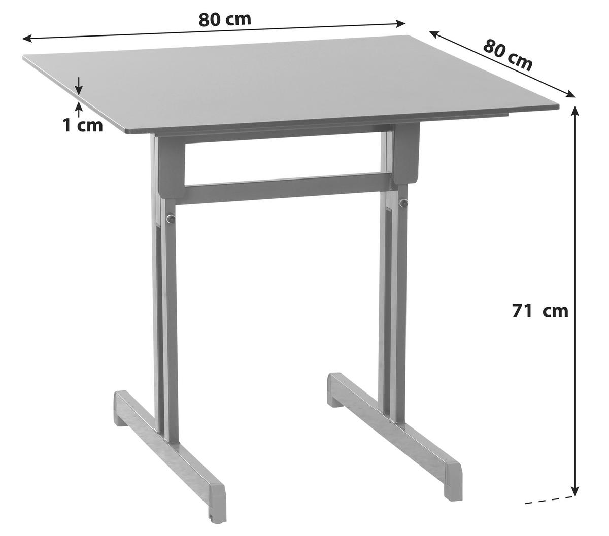 Gartentisch Klappbar Stahl L: 80cm - Anthrazit, MODERN, Holzwerkstoff/Metall (80/80/71cm) - Gardenson