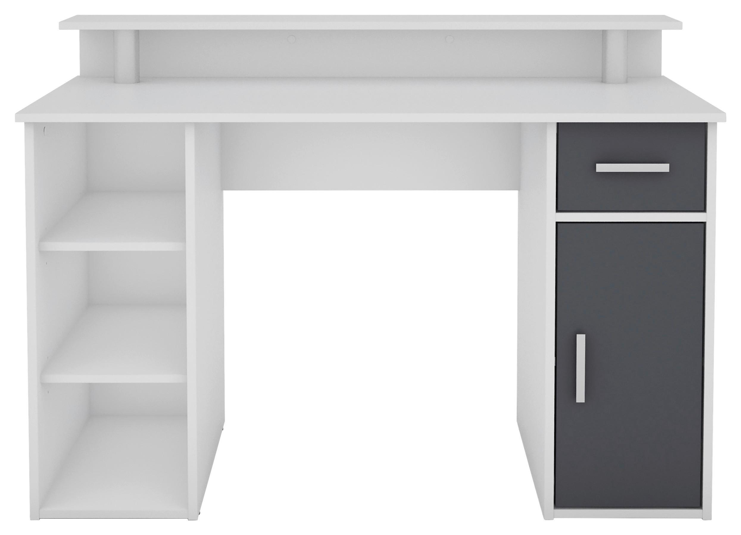 Schreibtisch B 55cm H 88 cm Diego Weiß/Anthrazit - Anthrazit/Weiß, LIFESTYLE, Holzwerkstoff (120/55/88cm) - MID.YOU