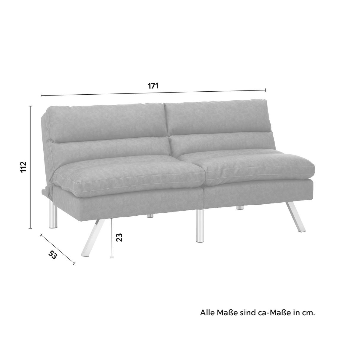 Pohovka LIA tmavá sivá - chrómová/tmavosivá, Modern, kov/drevo (171/112/53cm) - Bessagi Home