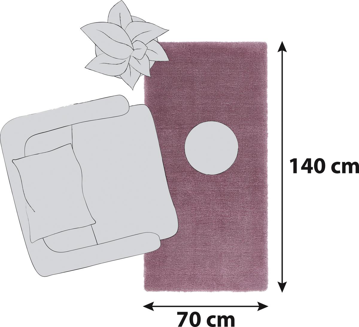 Hochflorteppich Relaxx Lila 70x140 cm - Brombeere, KONVENTIONELL, Textil (70/140cm) - Esprit