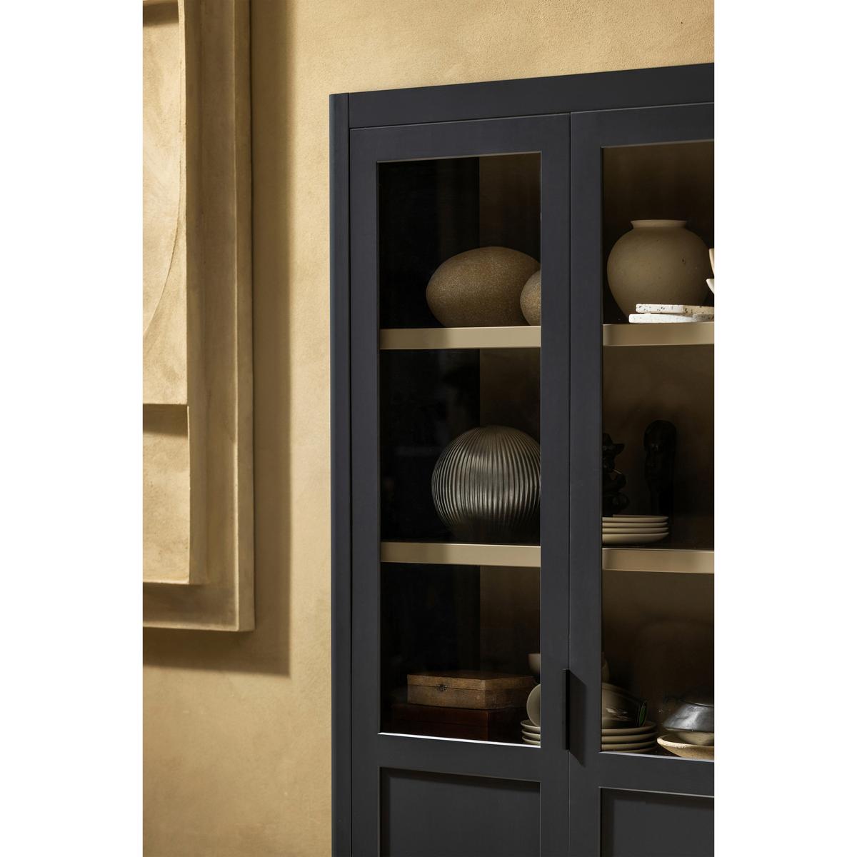 Vitrine Gunnar Schwarz B: 120 Cm - Schwarz, Design, Holz (120/217/48cm) - Livetastic