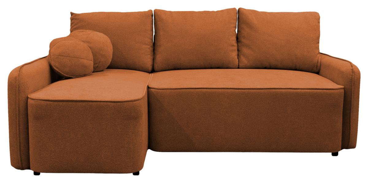 Ecksofa Fancy Rostfarben 143x209 cm - Rostfarben/Schwarz, Design, Textil (143/209cm) - MID.YOU