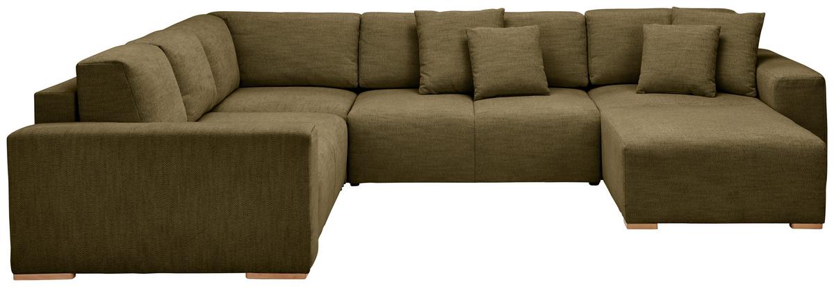 Wohnlandschaft Vouge Grün U: 283x371x208 Cm - Buchefarben/Schwarz, KONVENTIONELL, Textil (283/371/208cm) - Livetastic