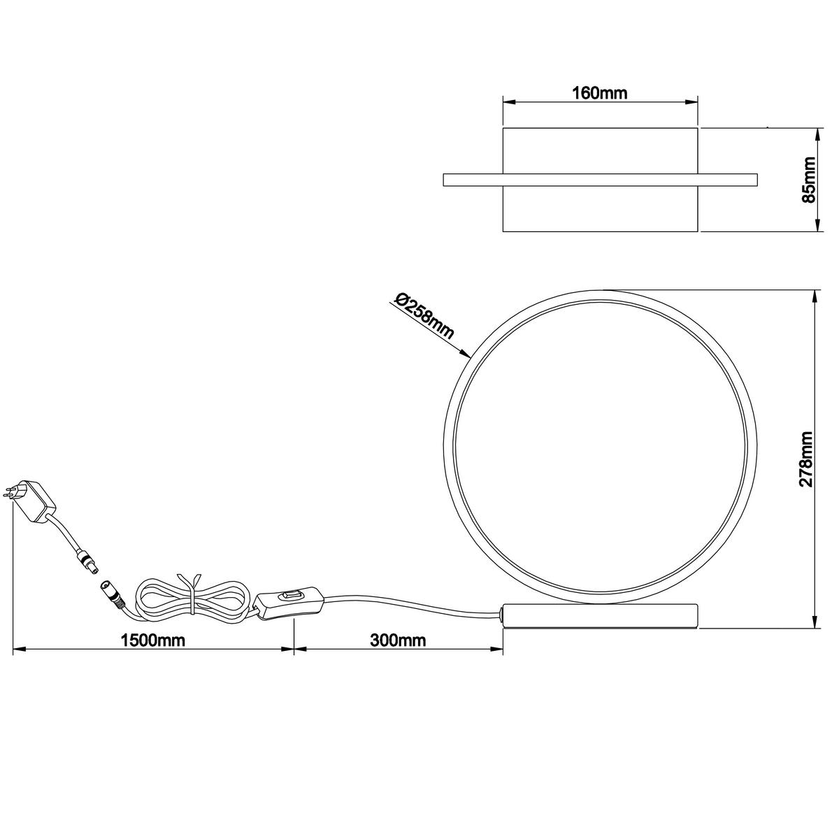 LED-Tischleuchte G94706/76 Chaumont - Schwarz, Basics, Metall (27,8/8,5/25,8cm) - Brilliant