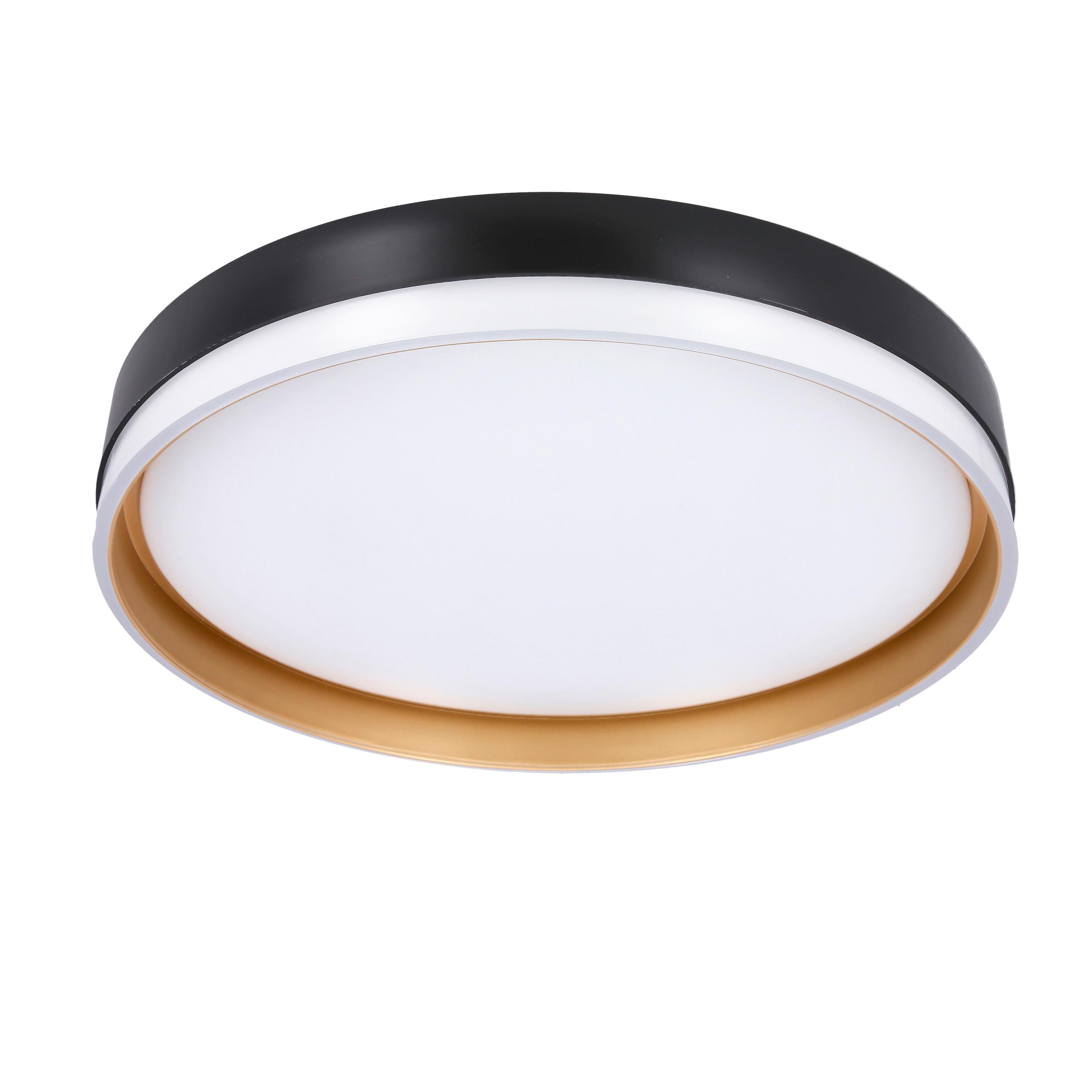 LED-Deckenleuchte 13-11343 Florida - Goldfarben/Schwarz, KONVENTIONELL, Kunststoff/Metall (38/38/7.5cm)