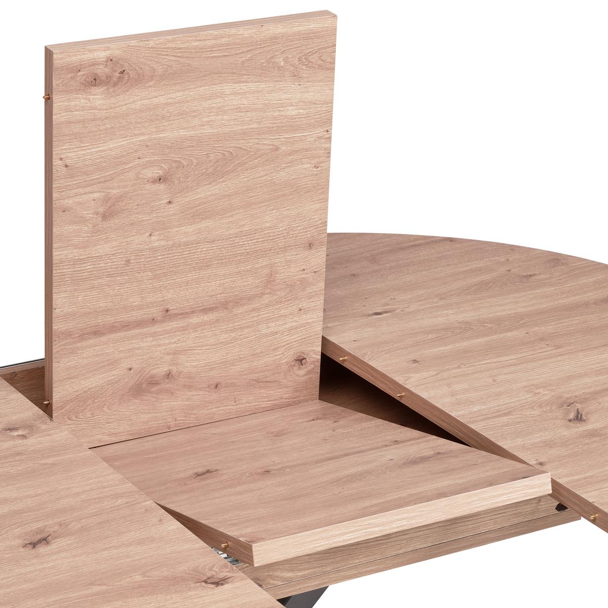 Ausziehtisch Bozan 110 Az 110-150x76x110cm Eiche - Schwarz/Eiche Artisan, KONVENTIONELL, Holzwerkstoff/Metall (110-150/76/110cm) - MID.YOU