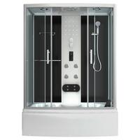 Dampfdusche Nevada 150 mit Massagedüsen, Radio, Ablage - Basics, Glas (154/225/87cm) - Sanotechnik