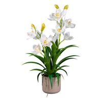 Kunstblume Ava - Braun/Weiß, KONVENTIONELL, Kunststoff (58cm)
