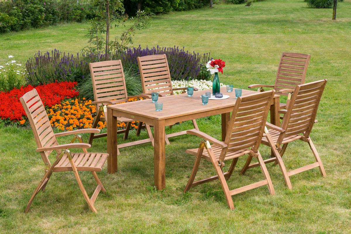 Gartentisch Paraiba Echtholz Akazie L: 185 Cm - Akaziefarben, ROMANTIK / LANDHAUS, Holz (185/90/75cm) - Gardenson