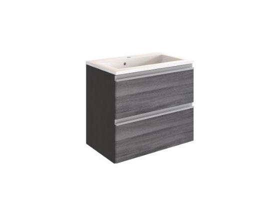 Waschtisch mit Soft-Close Arezzo B: 60cm, Eiche Dekor - Graphitfarben/Weiß, Basics, Holzwerkstoff/Stein (60/55/39cm) - Livetastic Waschtisch mit Soft-Close Arezzo B: 60cm, Eiche Dekor - Graphitfarben/Weiß, Basics, Holzwerkstoff/Stein (60/55/39cm) - Livetastic