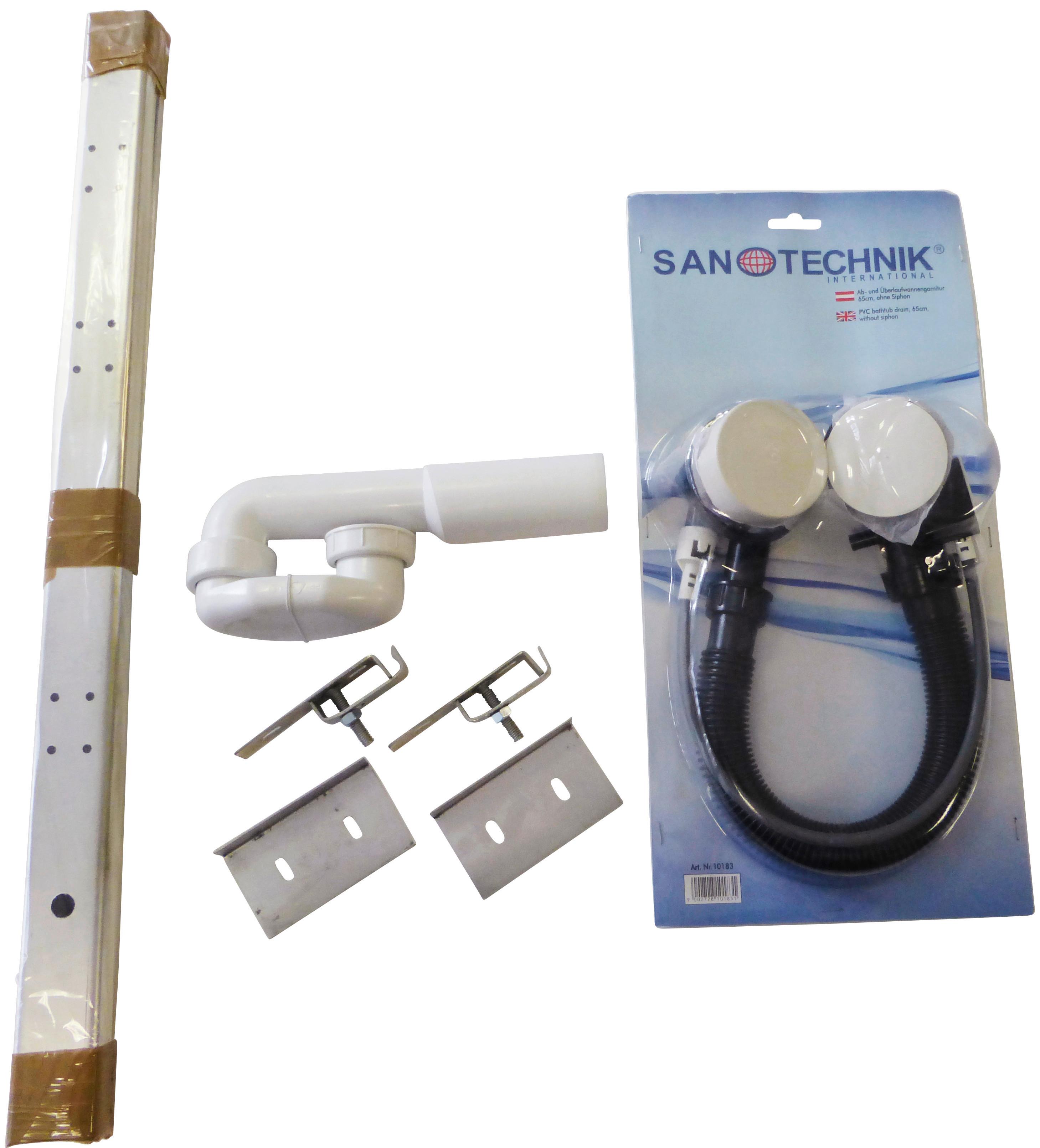 Montageset für Badewanne - Silberfarben/Schwarz, KONVENTIONELL, Metall