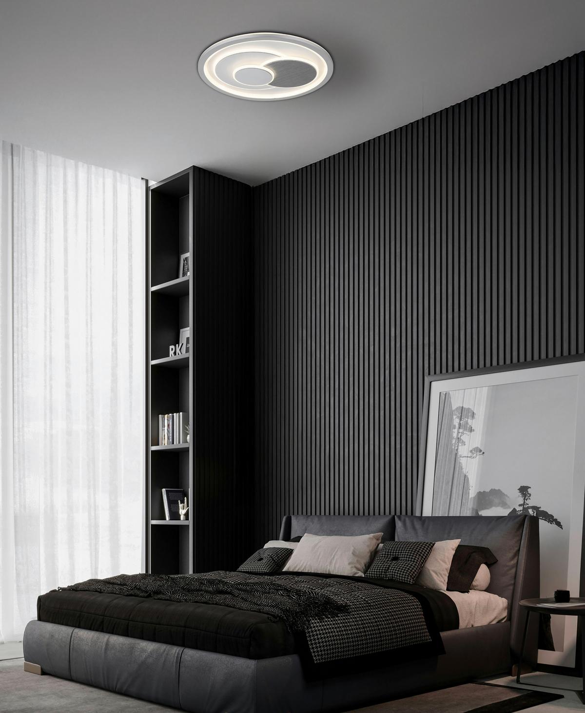 Led Mennyezeti Lámpa 48469 Ruiz I - ezüstszínű/fehér, Design, műanyag/fém (48/5,7cm) - Globo