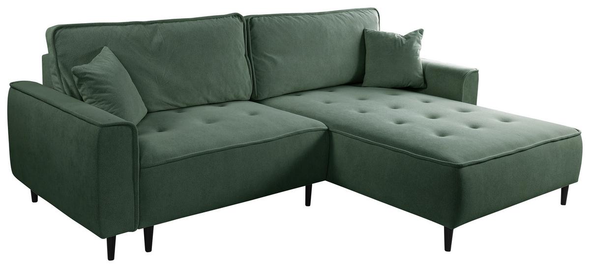 Ecksofa Blues Grün/schwarz, 263 Cm - Schwarz/Grün, Design, Textil (263/183cm) - MID.YOU