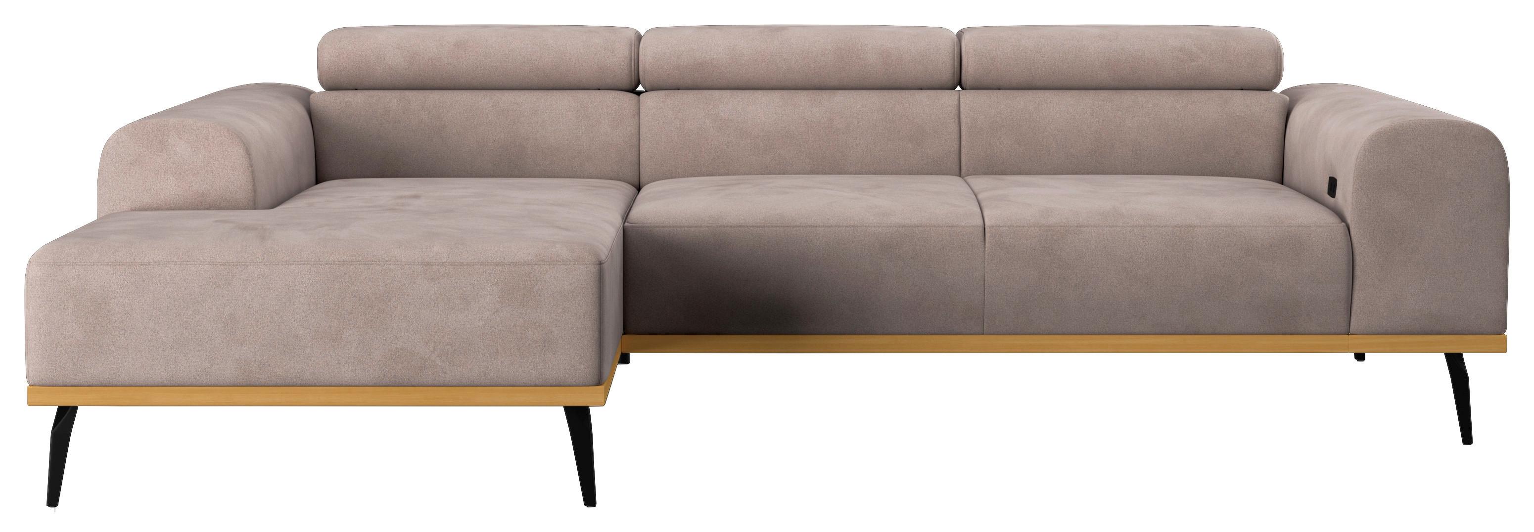 Ecksofa Sandfarben Mit Sitzvorzug S: 157x244 Cm - Sandfarben/Schwarz, KONVENTIONELL, Textil (157/244cm) - Cotta