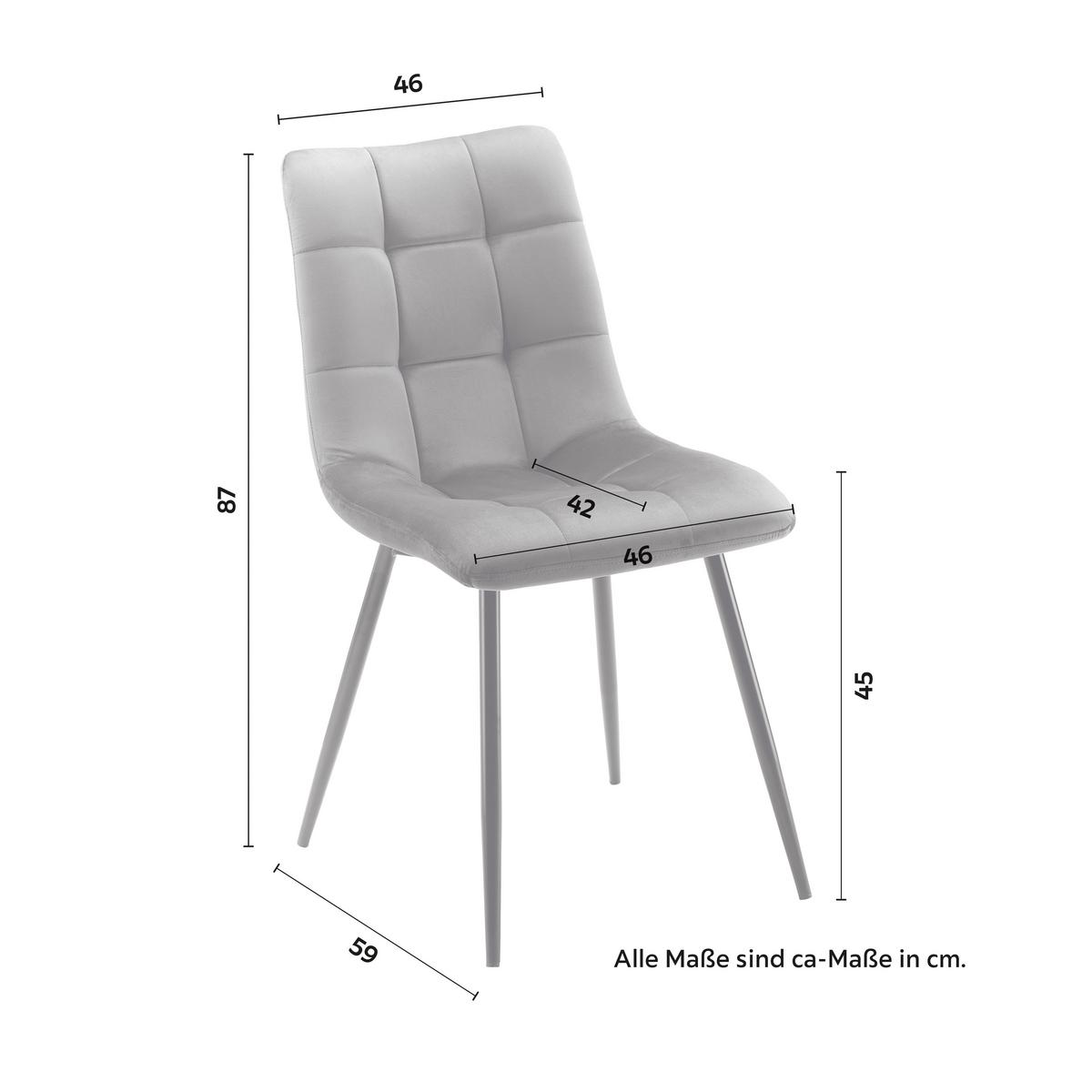 Elegantní židle SURI šedá - šedá/černá, Moderní, kov/dřevo (46/87/59cm) - Bessagi Home