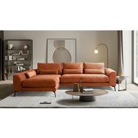 Ecksofa Berlin Cord Kupferfarben 172x313 cm - Schwarz/Kupferfarben, Design, Textil (172/313cm) - P & B
