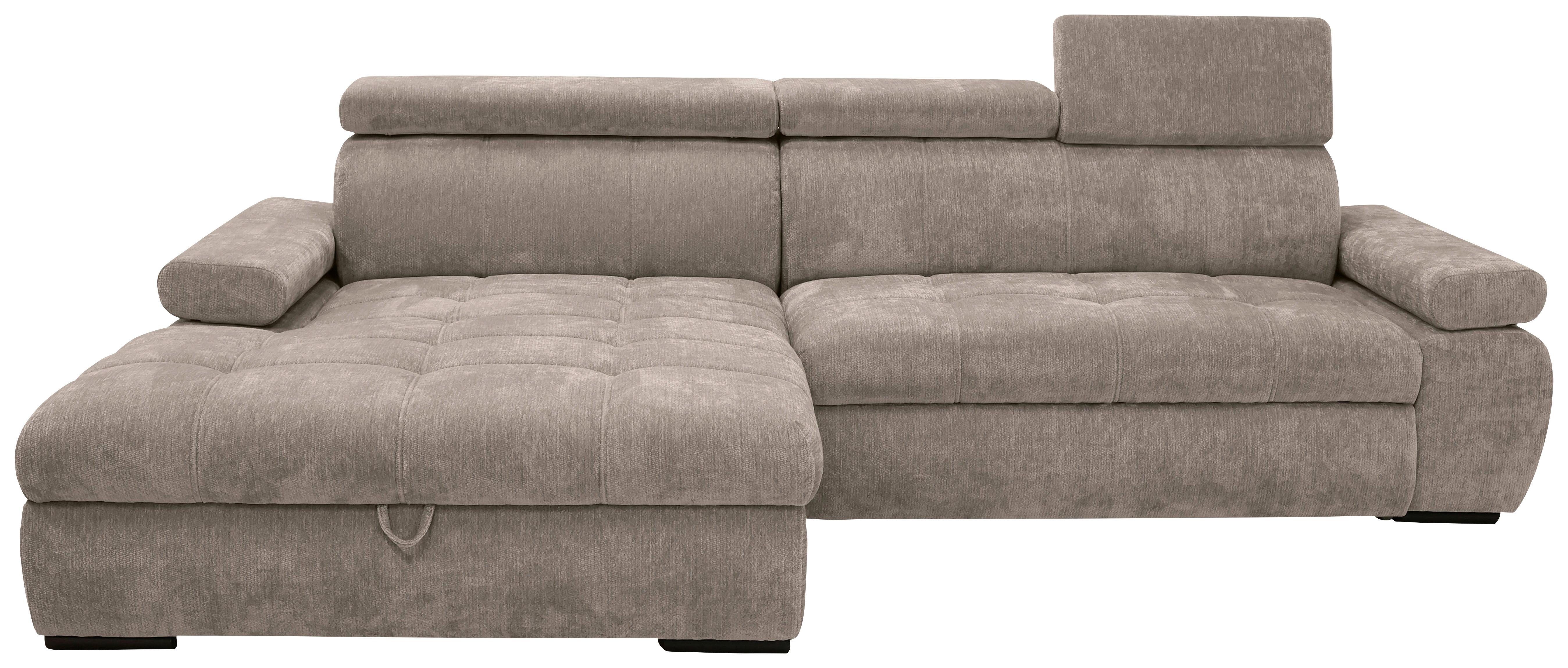 Rohová sedačka VEGAS, ľavá, sivohnedá ženilka - čierna/taupe, Design, drevo/textil (173/294cm)