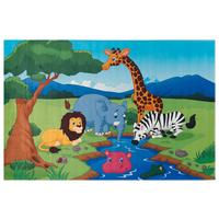 Kinderteppich Tiere Blau/ Grün 5 Freunde 100x160 Cm - Blau/Dunkelblau, Trend, Textil (100/160cm)