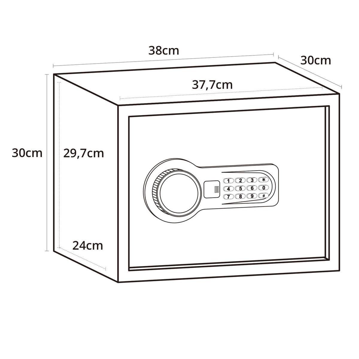 Tresor Safe Compact - Schwarz, Basics, Metall (38/30/30cm) - MID.YOU