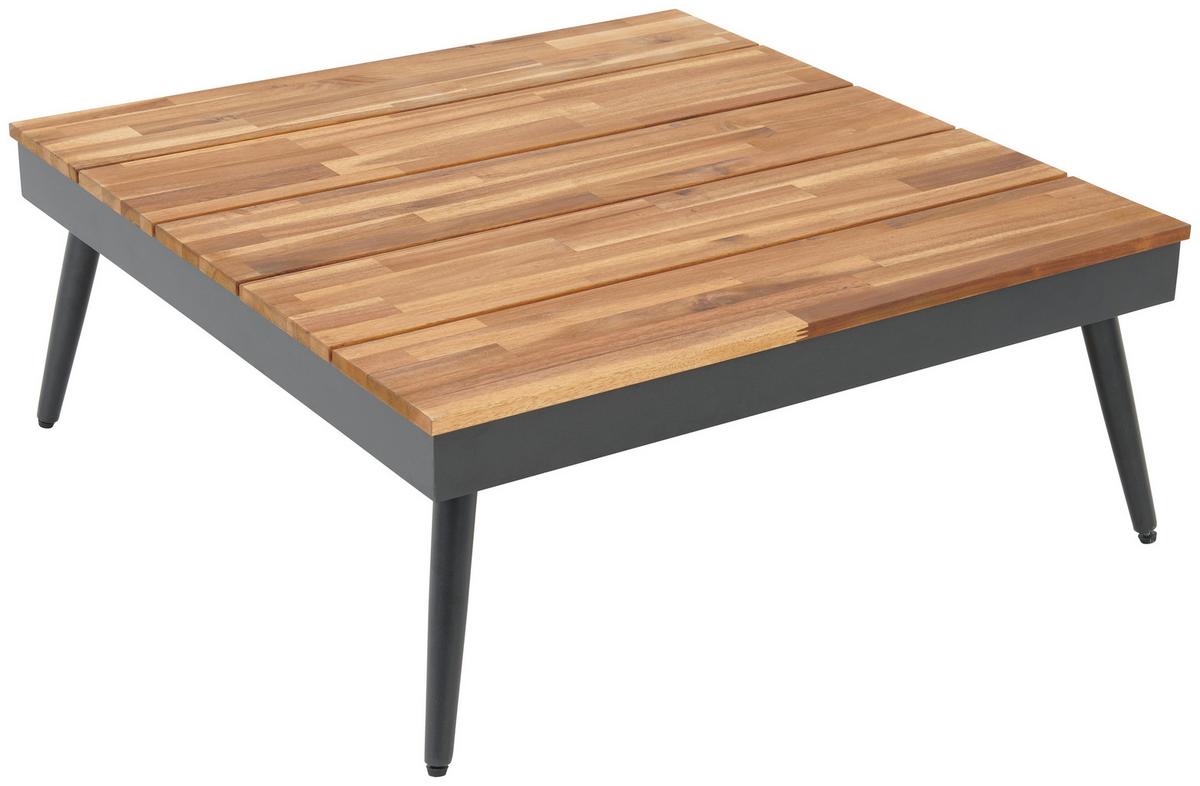 Terasová sedací souprava MANOCA - šedá/barvy hliníku, Moderní, kov/dřevo (247/247cm) - Beldano