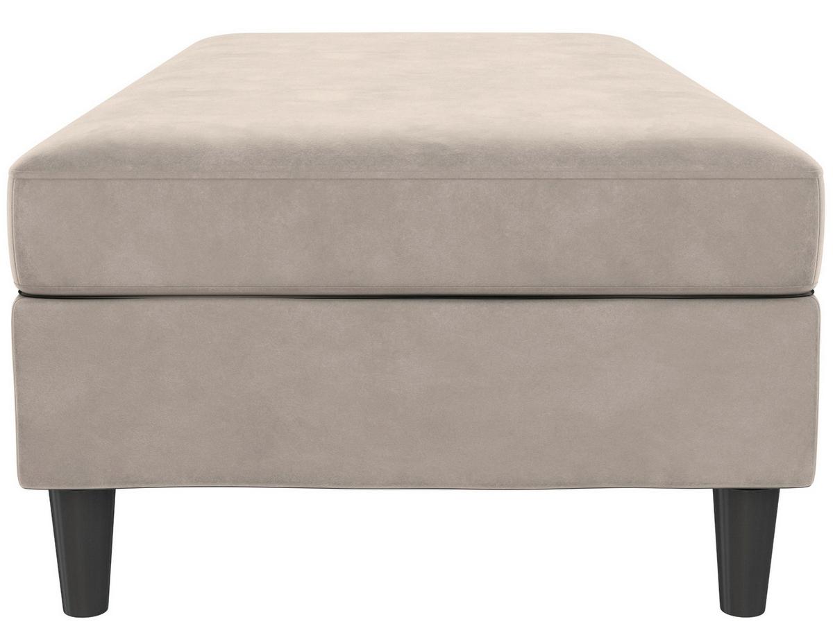 Hocker Hannover Taupe, mit Strauraum - Taupe/Schwarz, Basics, Textil (130/43/69cm) - Livetastic