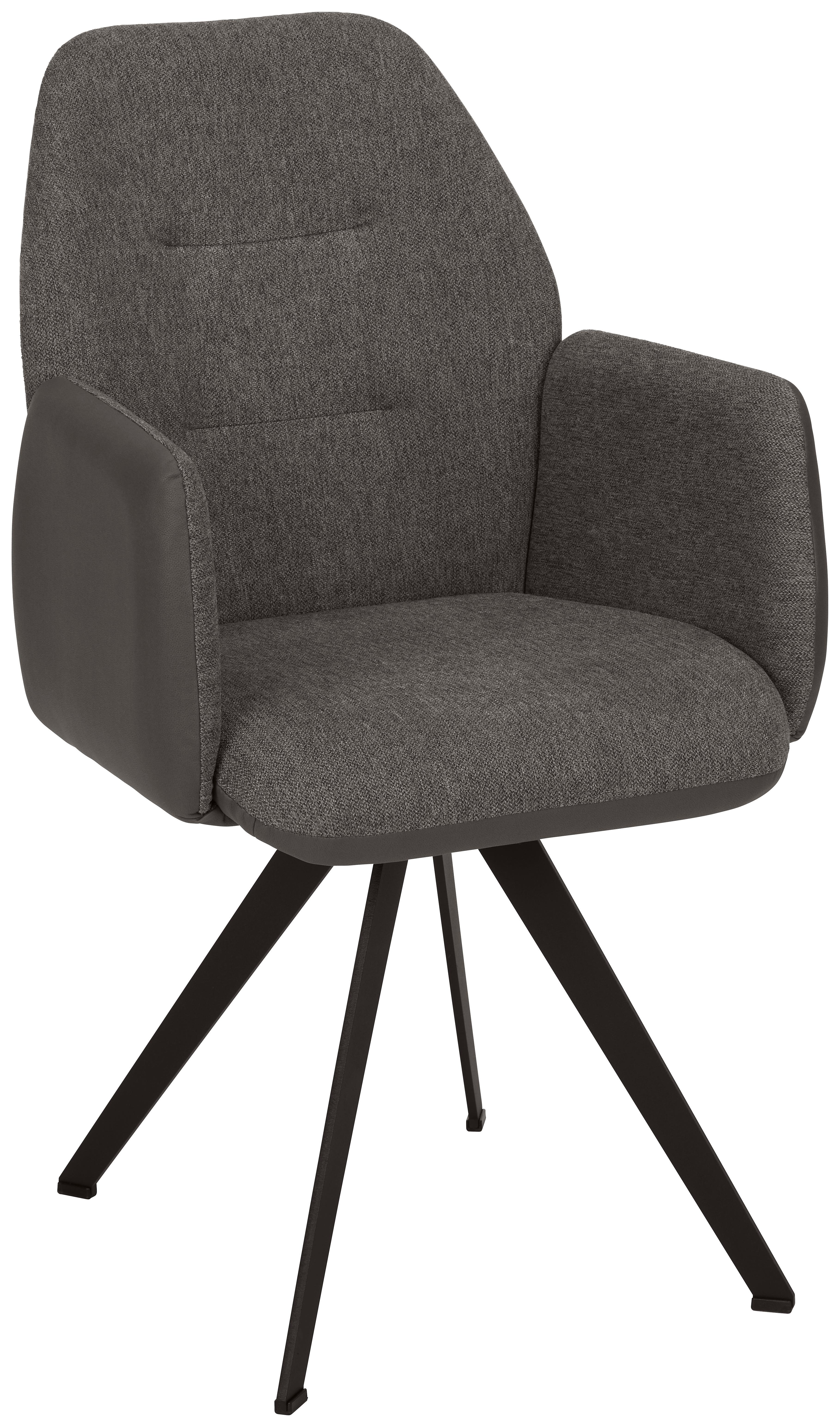 ŽIDLE S PODRUČKAMI STORM - šedá/černá, Moderní, kov/textil (57/96,5/63cm) - Premium Living