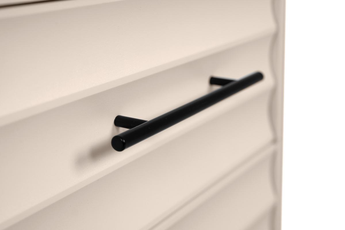 Nachtkästchen Beige H: 55 cm Carlton - Beige/Schwarz, Trend, Holzwerkstoff (40/55/39cm)