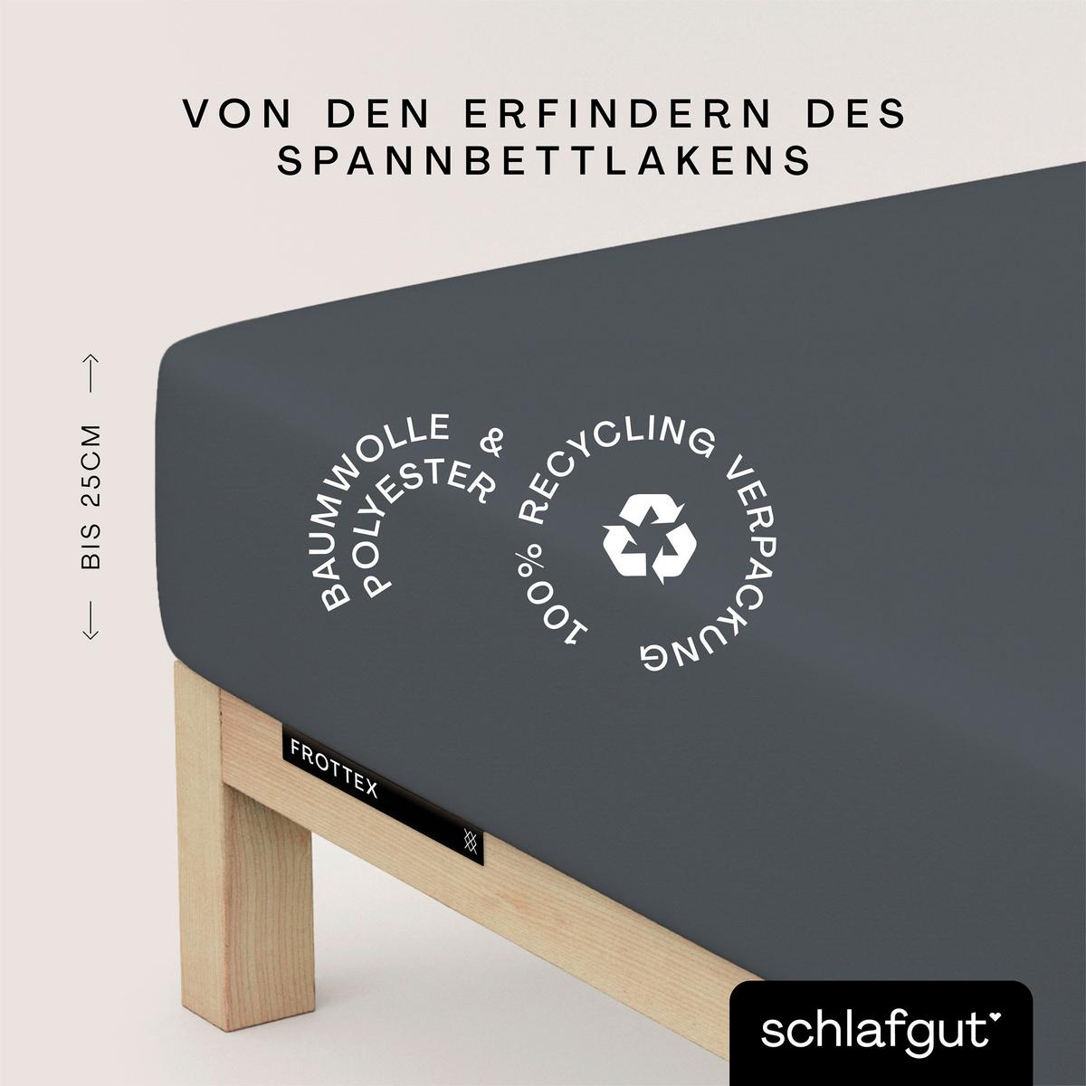 Spannleintuch Dunkelgrau 100x200 cm Frottee - Dunkelgrau, Basics, Textil (100/200cm) - Schlafgut