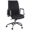 Chefsessel Aspera 10 Schwarz - Silberfarben/Schwarz, MODERN, Leder/Kunststoff (59/114/50cm) - MID.YOU
