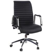 Chefsessel Aspera 10 Schwarz - Silberfarben/Schwarz, MODERN, Leder/Kunststoff (59/114/50cm) - MID.YOU