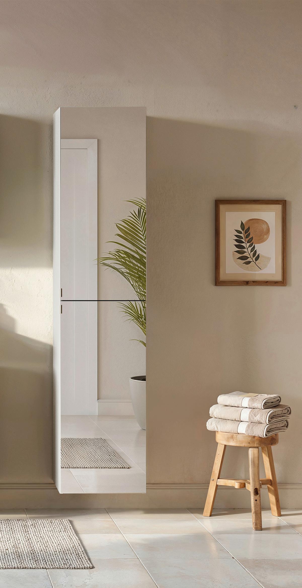 Spiegelschrank Verona Weiß/Wildeiche B: 40cm - Wildeiche/Weiß, Trend, Holzwerkstoff (40/180/35cm) - Held