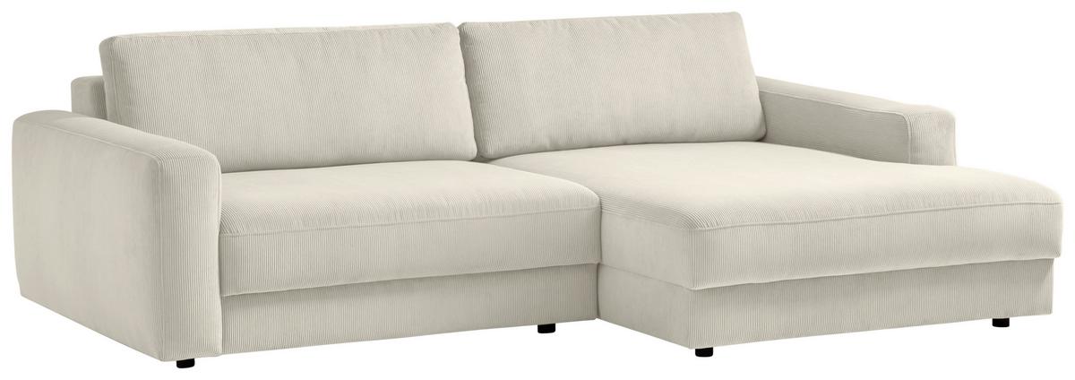 Ecksofa Bourbon - Creme/Schwarz, MODERN, Textil (250/176cm) - Trendmanufaktur