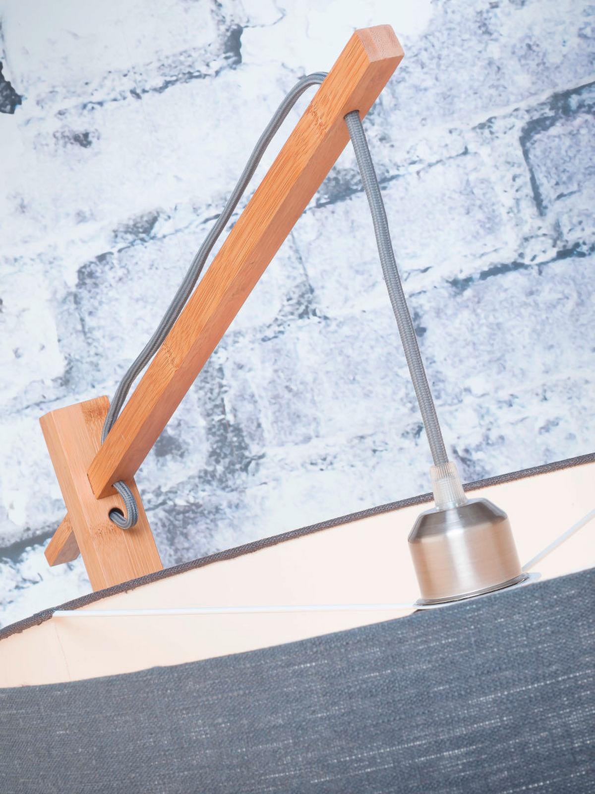 Stehlampe Andes Grün/ Naturfarben mit Fußschalter - Naturfarben/Grün, Design, Holz/Textil (70/176cm) - Good & Mojo