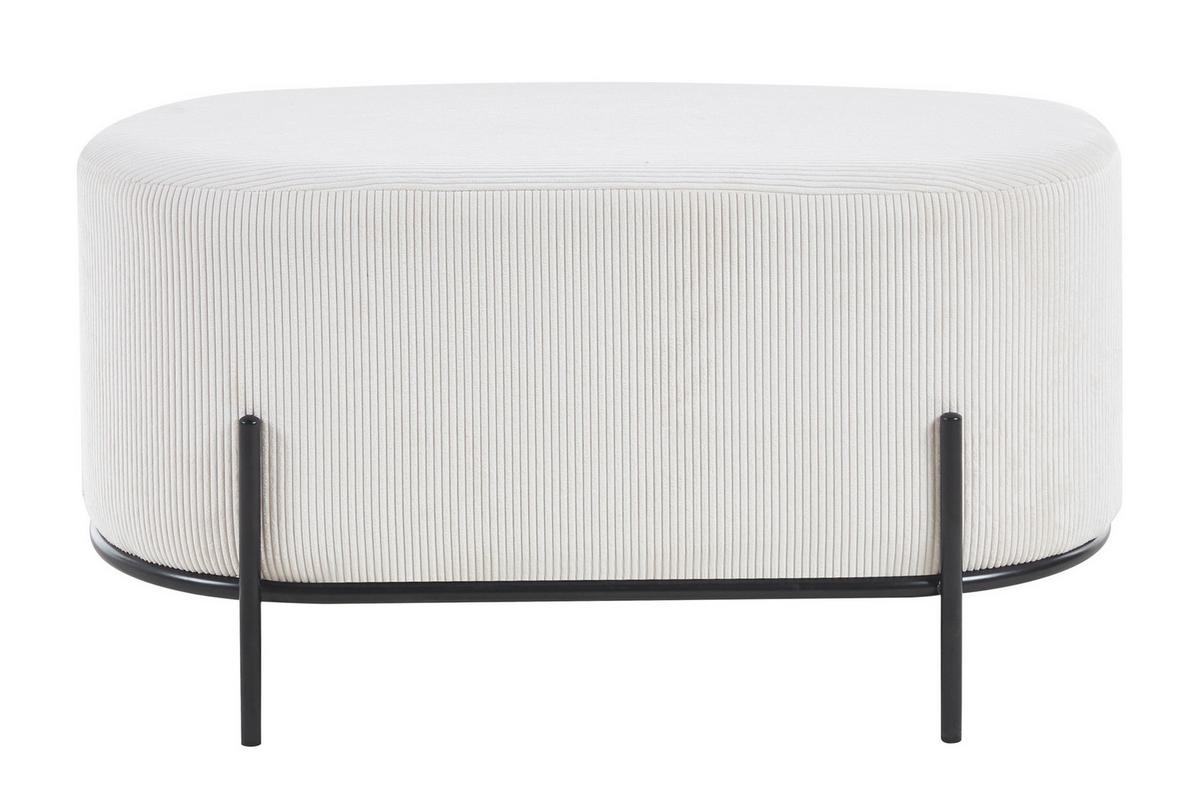 Hocker Beige B: 80 Cm - Beige/Schwarz, MODERN, Textil (80/42/40cm) - Livetastic