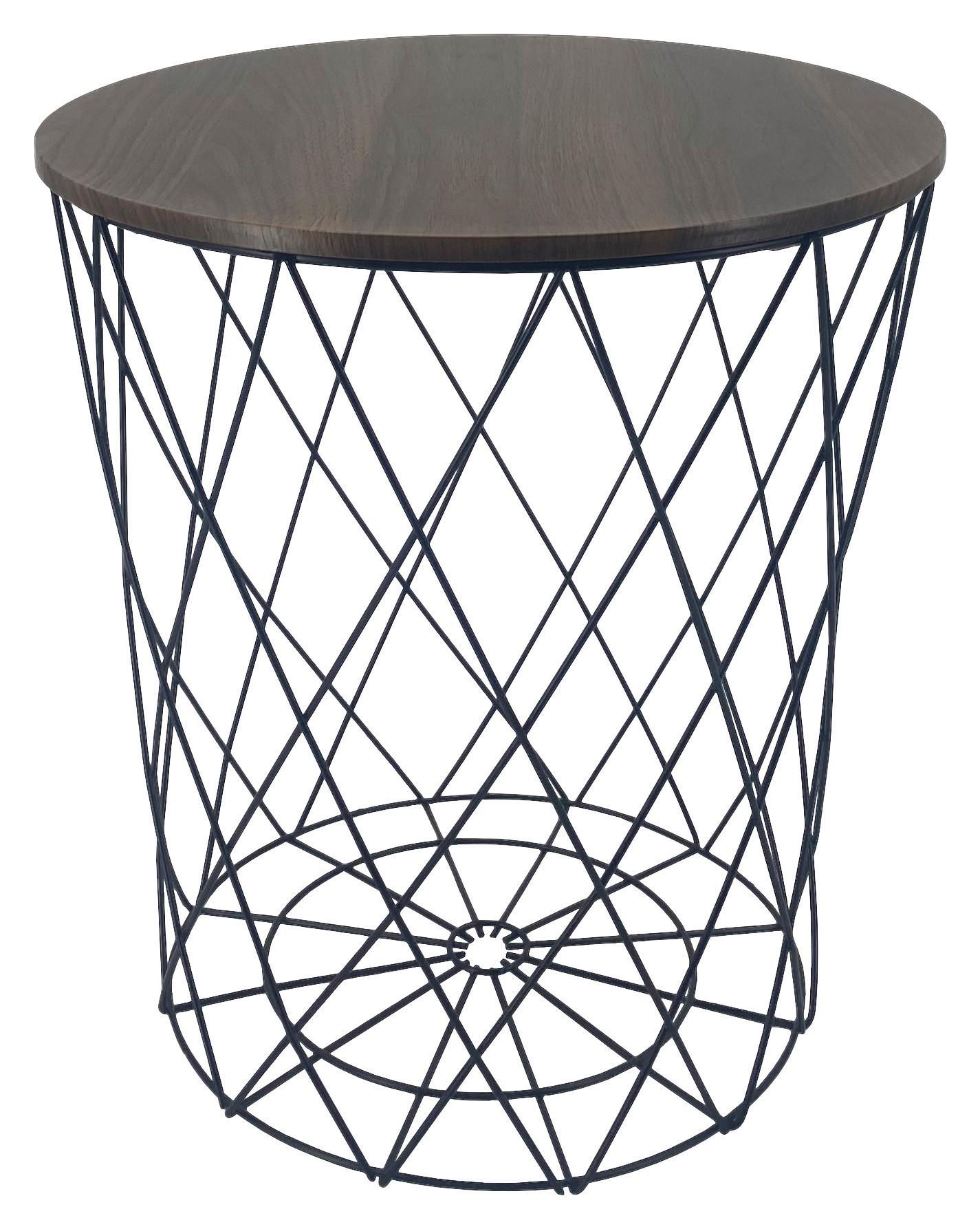 Kisasztal Tom 2 - natúr színű/fekete, Modern, faalapú anyag/fém (39,5/39,5/40cm)