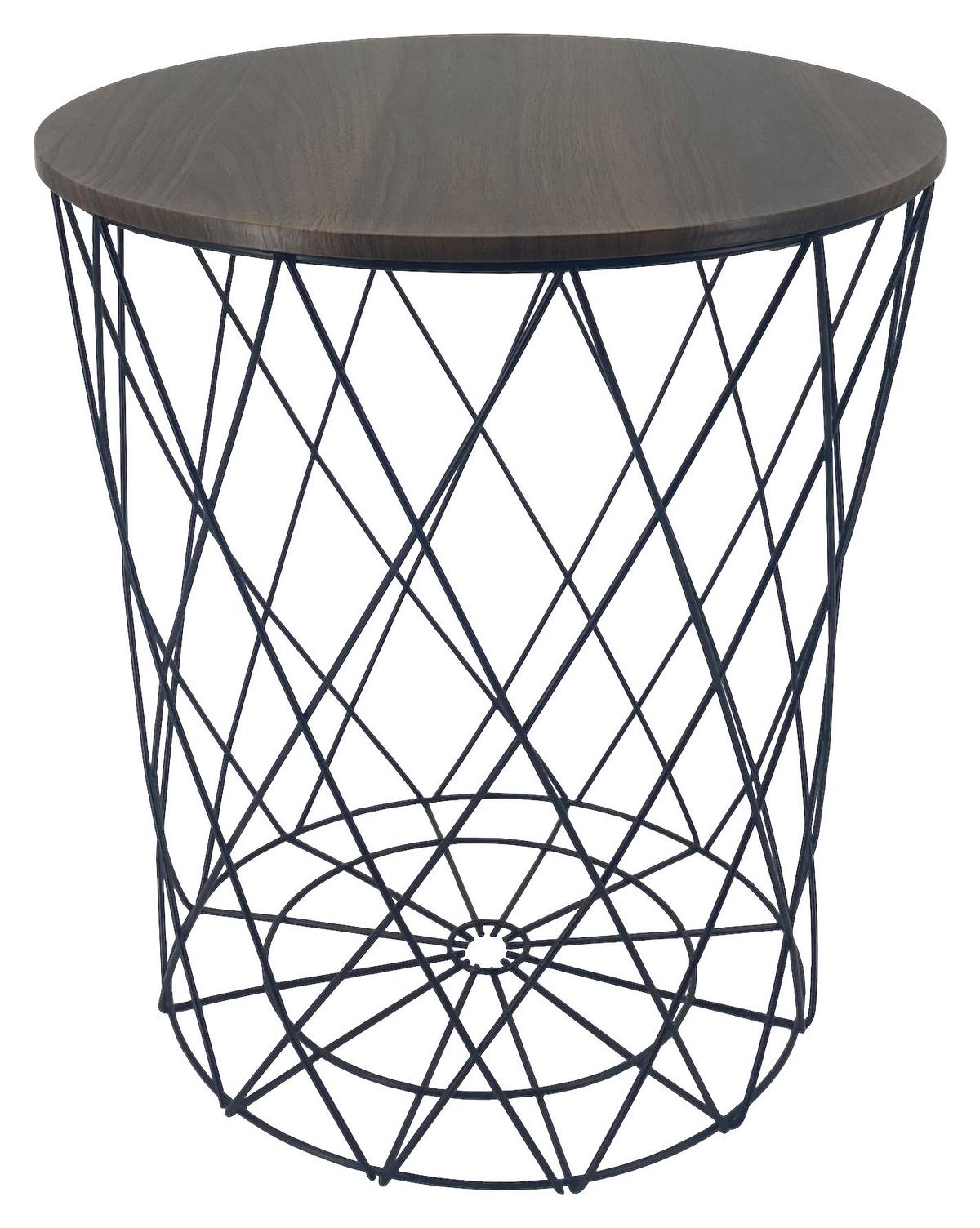 Beistelltisch Tom 2 Eiche Dekor - Schwarz/Naturfarben, MODERN, Holzwerkstoff/Metall (39,5/39,5/40cm)