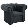 Chesterfield-Sessel Cupido - Anthrazit/Schwarz, Design, Textil (114/78/91cm) - MID.YOU