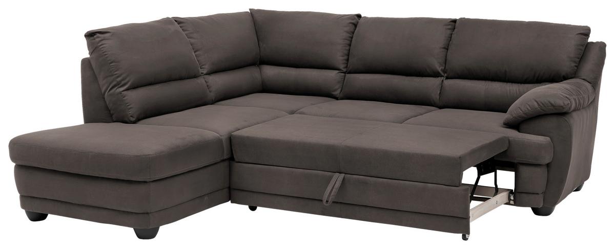Ecksofa Mit Schlaffunktion Nebolo Braun - Schwarz/Braun, Design, Textil (225/245cm) - Livetastic