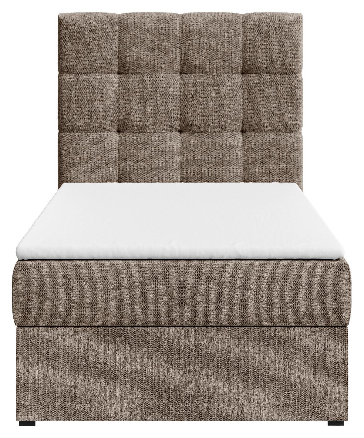 Boxbett Oslo mit Topper 90x200 - Schwarz/Braun, MODERN, Holz/Kunststoff (90/200cm) - Livetastic