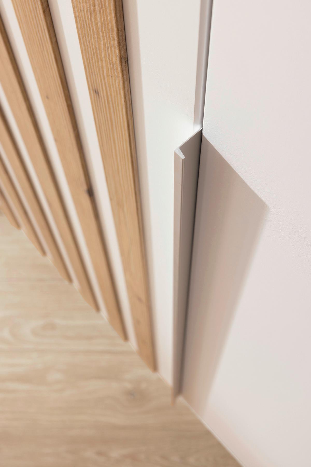 Drehtürenschrank 225 cm Lamella Weiß/Eiche Dekor - Weiß/Eiche Artisan, MODERN, Holzwerkstoff (226/210/54cm) - Rauch Möbel