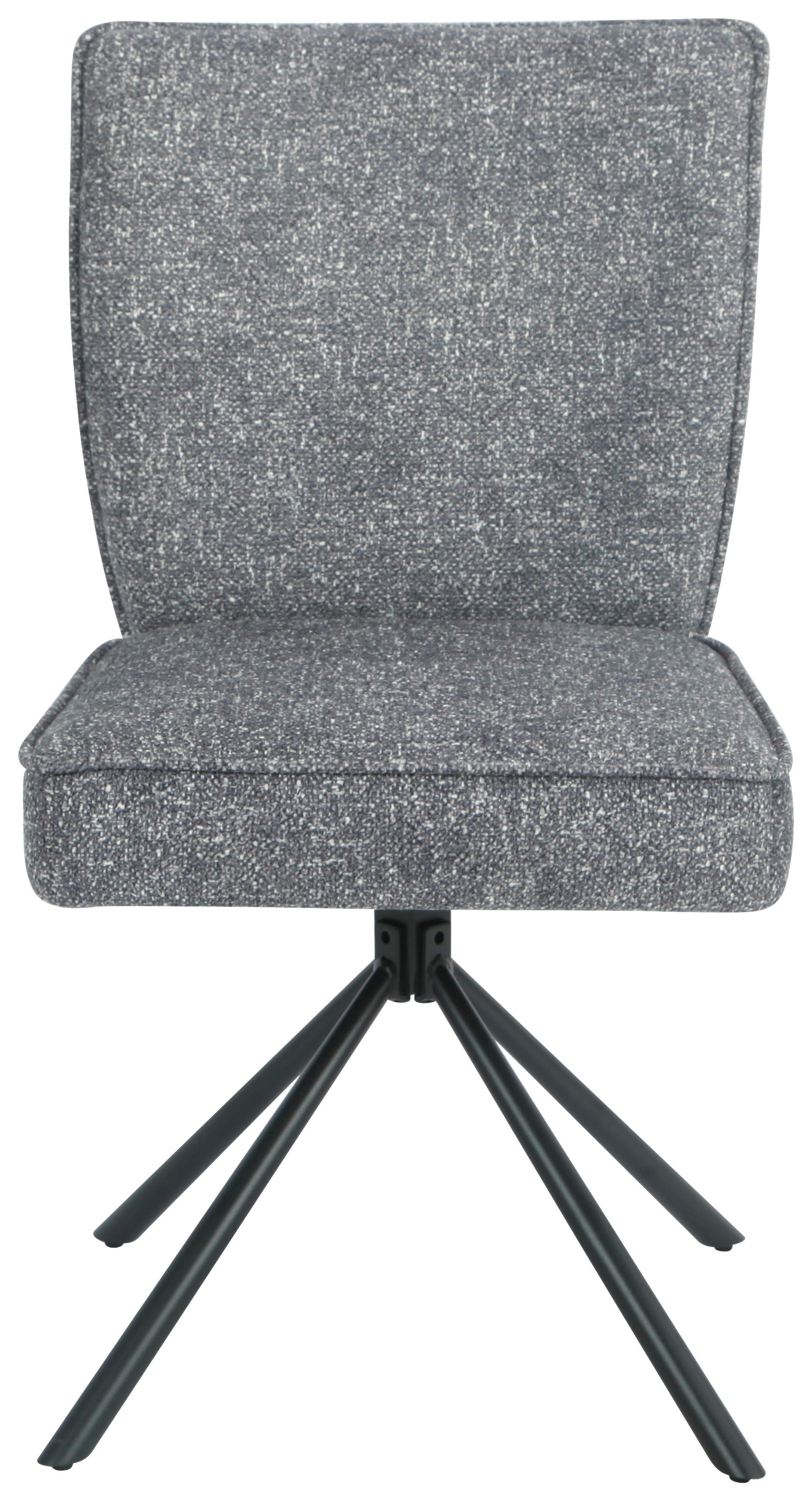 Stuhl Ellen Webstoff Anthrazit, B: 49 Cm - Anthrazit/Schwarz, MODERN, Textil/Metall (49/91/66cm)