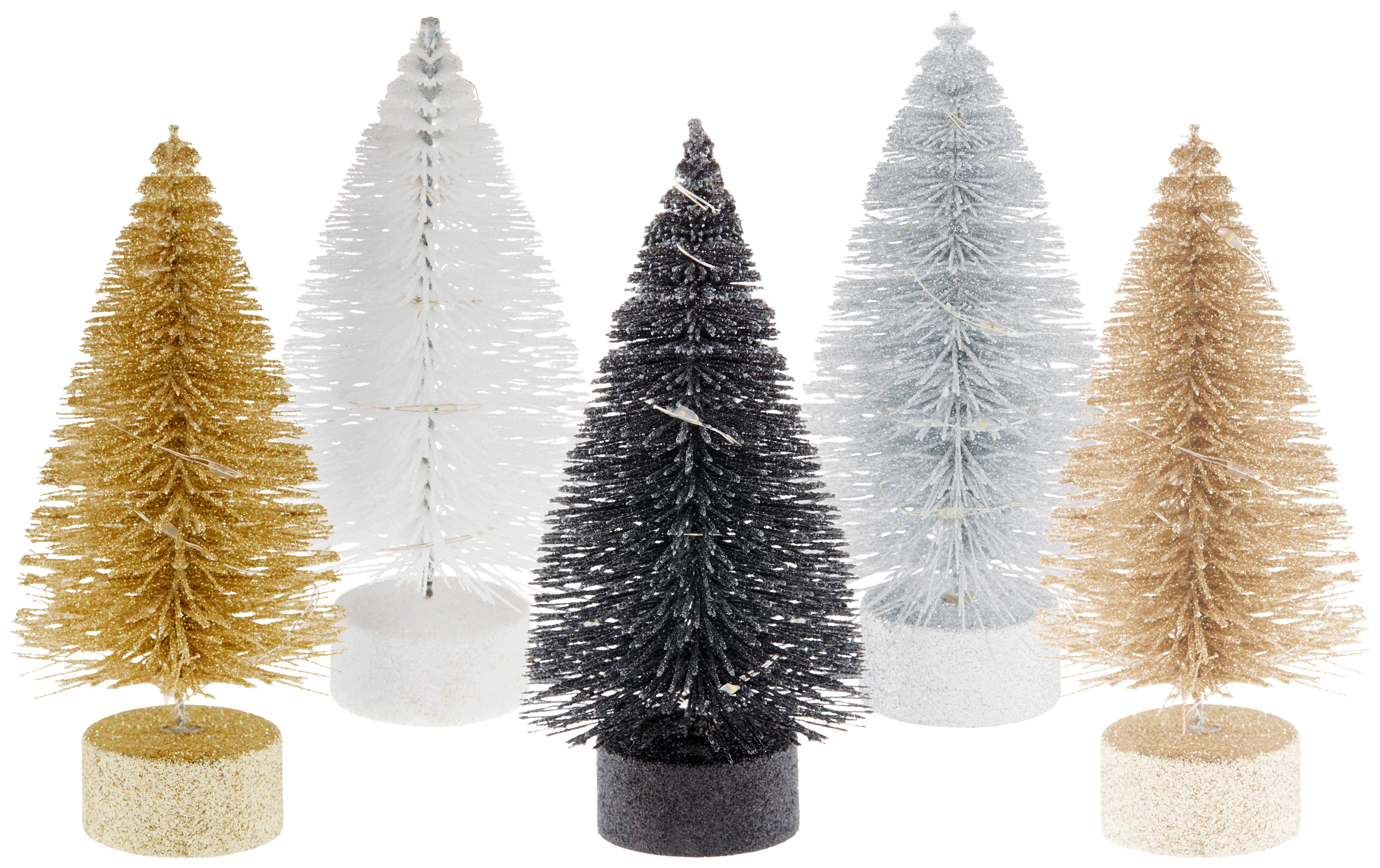 Dekobaum Rumet - Champagner/Silberfarben, MODERN, Kunststoff/Metall (7/13cm) - Ondega