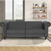 Schlafsofa Firenze Grau, mit Schlaffunktion - Schwarz/Grau, Basics, Textil (236/83cm) - Livetastic