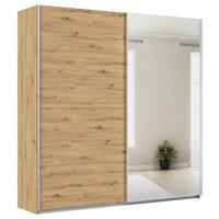 Tolóajtós Szekrény Feldkirch 225/229 Cm - Artisan tölgy/ezüstszínű, Modern, faalapú anyag (225/229/62cm)