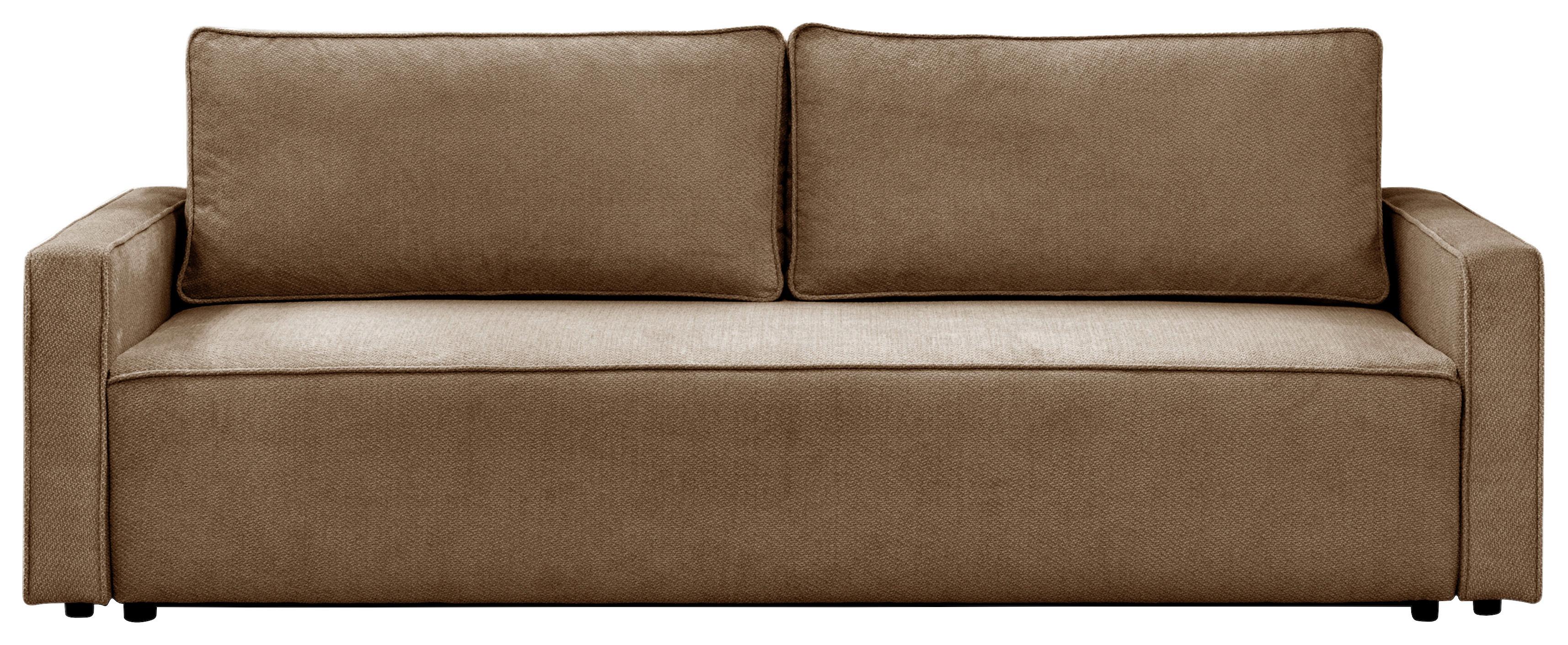 Rozkladacia pohovka NERA, hnedá ženilka - hnedá, Modern, textil/plast (232/90/100cm)