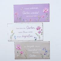 Metallbilder Gerlinda Blumen 20x40 cm - Beige/Flieder, MODERN, Metall (20/40cm)