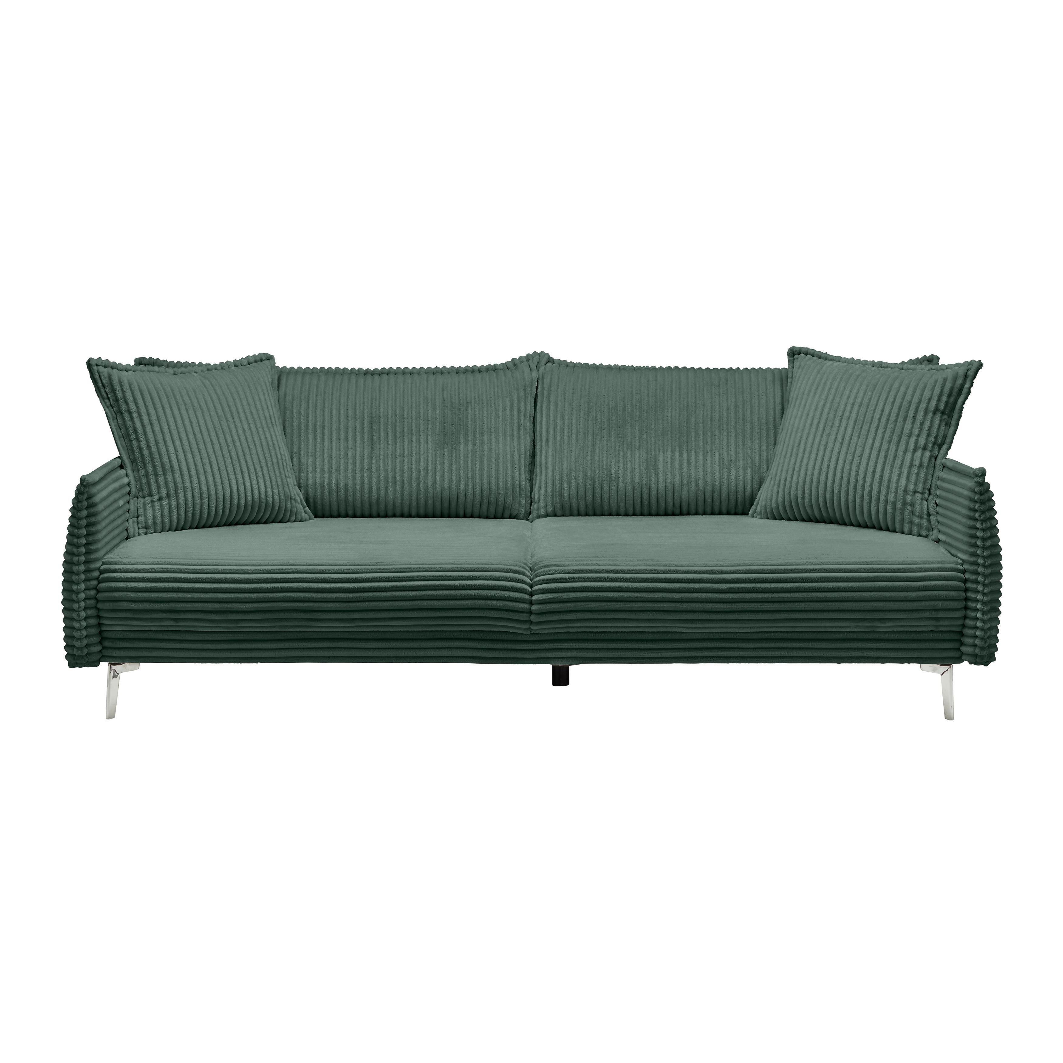 Velká pohovka KISS -TOP- - černá/tmavě zelená, Moderní, kov (241/90/117cm) - Mömax