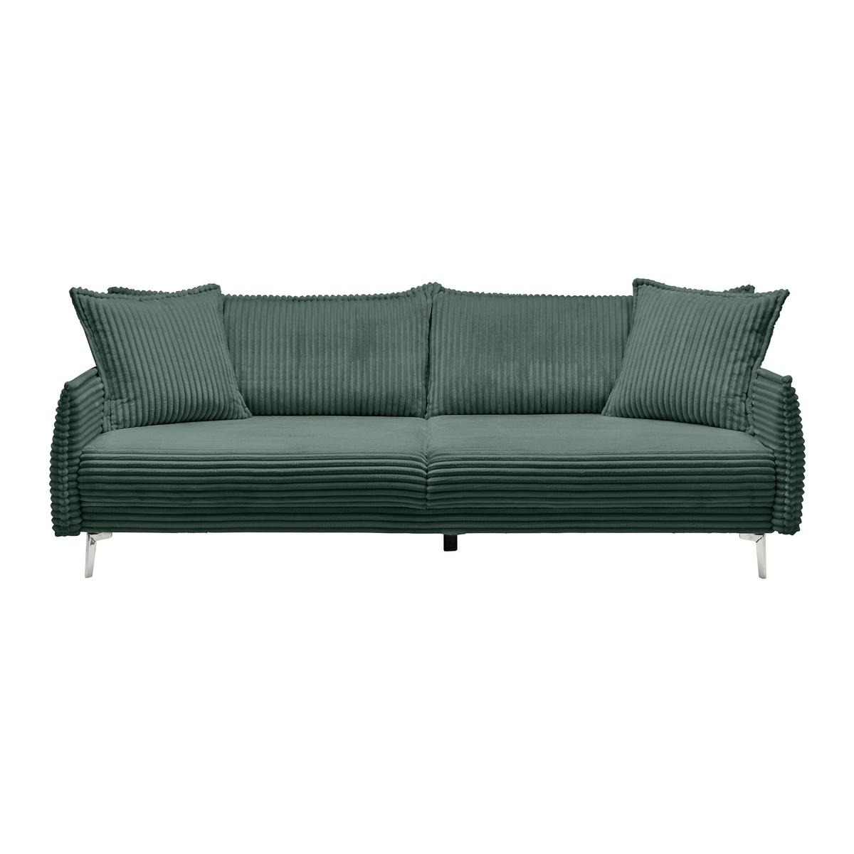 Velká pohovka KISS -TOP- - černá/tmavě zelená, Moderní, kov (241/90/117cm) - Mömax
