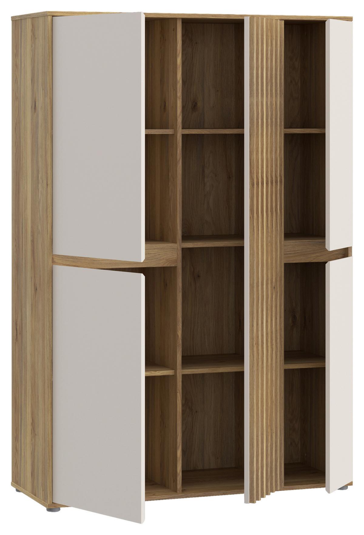 Félmagas Szekrény Eliston - tölgyfa színű/homokszínű, Natur, műanyag/faalapú anyag (109,3/161,7/41,5cm) - Modern Living