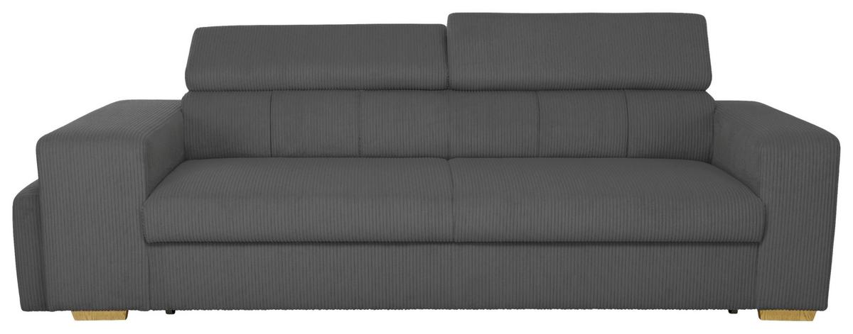 3-SitzerSofa m. Schlaffunktion Sirius S anthrazit, B: 251cm - Anthrazit/Schwarz, KONVENTIONELL, Holz/Holzwerkstoff (251/96/100cm)